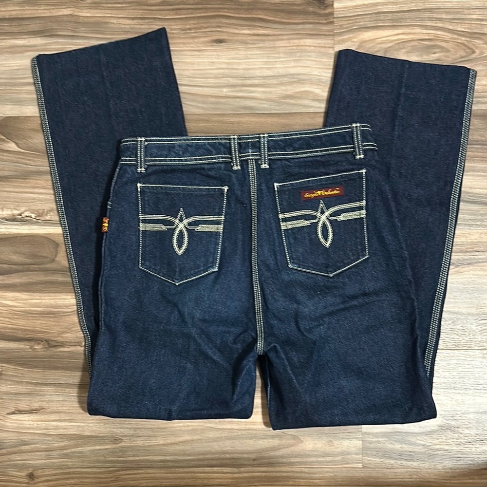 Sergio Valente Blue Straight Jeans Classic Design-Size 34 but more like 28-29 - Picture 11 of 11